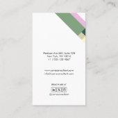 motivo geométrico minimalista moderno verde visitekaartje (Achterkant)