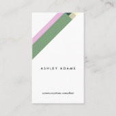 motivo geométrico minimalista moderno verde visitekaartje (Voorkant)