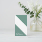 motivo geométrico minimalista moderno verde visitekaartje (Staand voorkant)