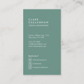 motivo geométrico minimalista moderno verde visitekaartje (Achterkant)