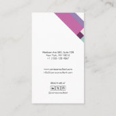 motivo geométrico minimalista moderno violeta visitekaartje (Achterkant)