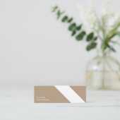 motivo geométrico moderno minimalista blanco beige mini visitekaartje (Staand voorkant)