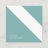 motivo geométrico moderno minimalista turquesa vierkante visitekaartje (Voorkant)
