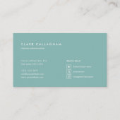 motivo geométrico moderno minimalista turquesa visitekaartje (Achterkant)