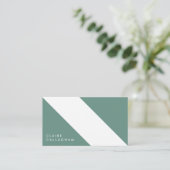 motivo geométrico moderno minimalista verde visitekaartje (Staand voorkant)