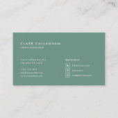 motivo geométrico moderno minimalista verde visitekaartje (Achterkant)