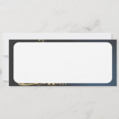 Motivo navideño azul con dorado árbol de navidad. (Achterkant)