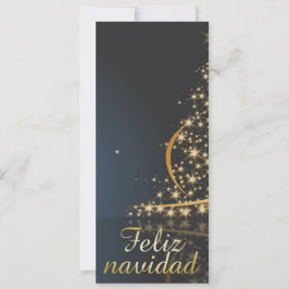 Motivo navideño azul con dorado árbol de navidad. feestdagenkaart
