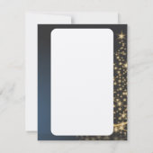 Motivo navideño azul con dorado árbol de navidad. kaart (Achterkant)