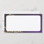 Motivo navideño morado oscuro con dorado árbol de bedankkaart (Achterkant)