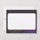 Motivo navideño morado oscuro con dorado árbol de kaart (Achterkant)