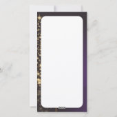 Motivo navideño morado oscuro con dorado árbol feestdagenkaart (Achterkant)