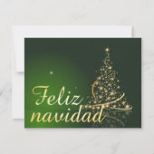 Motivo navideño verde con arbol de navidad. (Voorkant)