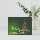 Motivo navideño verde con arbol de navidad. (Staand voorkant)
