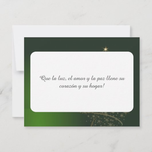 Motivo navideño verde con arbol de navidad. (Achterkant)