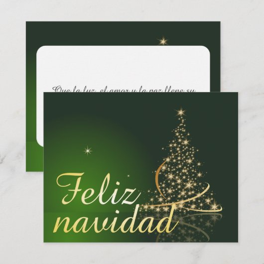 Motivo navideño verde con arbol de navidad. (Voorkant / Achterkant)