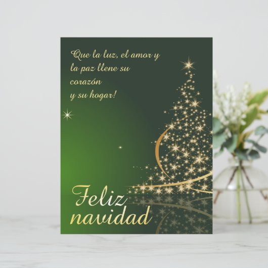 Motivo navideño verde con arbol de navidad. (Staand voorkant)