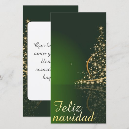 Motivo navideño verde con arbol de navidad. (Voorkant / Achterkant)