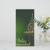 Motivo navideño verde con arbol de navidad. (Staand voorkant)