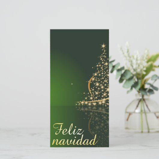 Motivo navideño verde con arbol de navidad. (Staand voorkant)