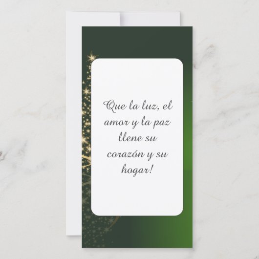 Motivo navideño verde con arbol de navidad. (Achterkant)