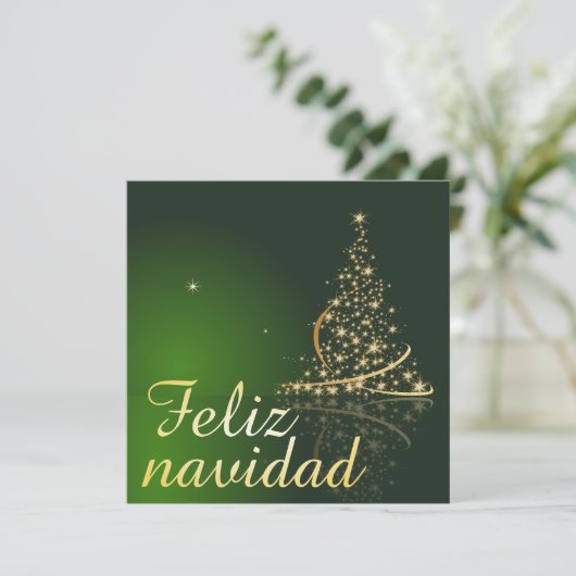 Motivo navideño verde con arbol de navidad. (Staand voorkant)