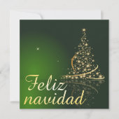 Motivo navideño verde con arbol de navidad. (Voorkant)