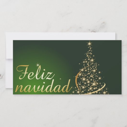 Motivo navideño verde con arbol de navidad. bedankkaart (Voorkant)