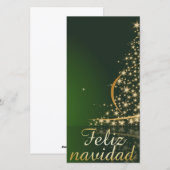 Motivo navideño verde con arbol de navidad. feestdagenkaart (Voorkant / Achterkant)