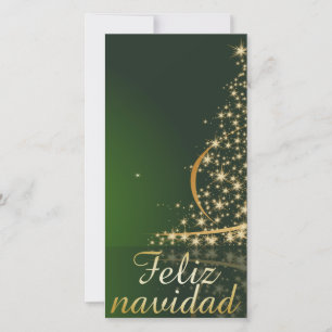 Motivo navideño verde con arbol de navidad. feestdagenkaart