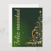 Motivo navideño verde con arbol de navidad. kaart (Voorkant / Achterkant)