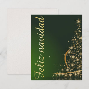 Motivo navideño verde con arbol de navidad. kaart