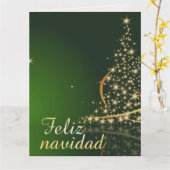 Motivo navideño verde con arbol de navidad. kaart (Gele Bloem)