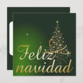 Motivo navideño verde con arbol de navidad. kaart (Voorkant / Achterkant)