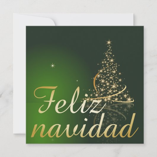 Motivo navideño verde con arbol de navidad. kaart (Voorkant)