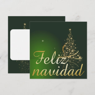 Motivo navideño verde con arbol de navidad. kaart