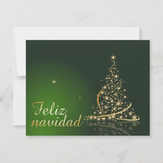 Motivo navideño verde con arbol de navidad. kaart (Voorkant)