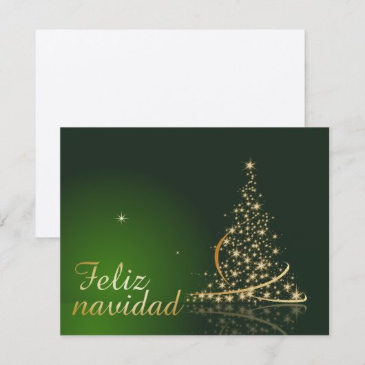 Motivo navideño verde con arbol de navidad. kaart (Voorkant / Achterkant)