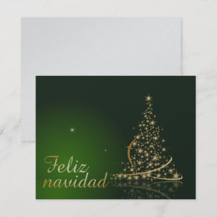 Motivo navideño verde con arbol de navidad. kaart