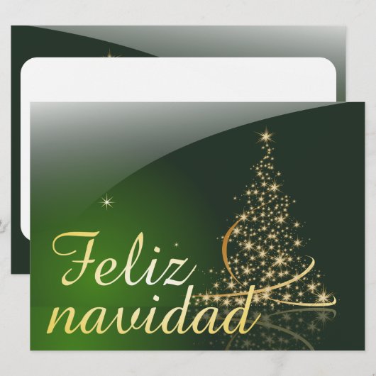 Motivo navideño verde con arbol de navidad. V2.0 (Voorkant / Achterkant)