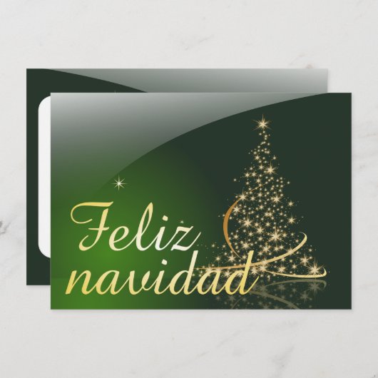 Motivo navideño verde con arbol de navidad. V2.0 (Voorkant / Achterkant)