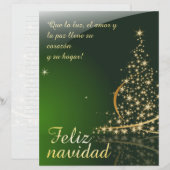 Motivo navideño verde con arbol de navidad. V2.0 (Voorkant / Achterkant)