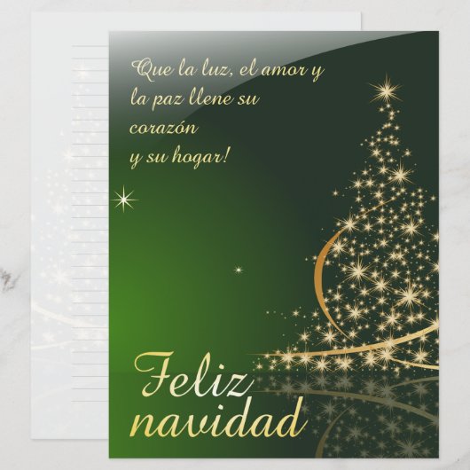 Motivo navideño verde con arbol de navidad. V2.0 (Voorkant / Achterkant)