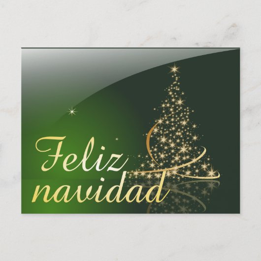 Motivo navideño verde con arbol de navidad. V2,0 Feestdagenkaart (Voorkant)