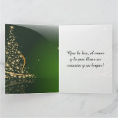 Motivo navideño verde con arbol de navidad. V2,0 Kaart (Binnen)