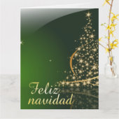 Motivo navideño verde con arbol de navidad. V2,0 Kaart (Gele Bloem)