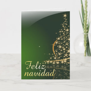 Motivo navideño verde con arbol de navidad. V2,0 Kaart