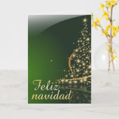 Motivo navideño verde con arbol de navidad. V2,0 Kaart (Gele Bloem)