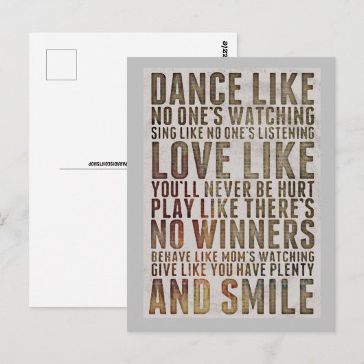 MOTIVTIONELE DANS ZOALS GEEN BRIEFKAARTEN KIJKEN (Voorkant / Achterkant)