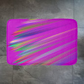 Motley abstract stripes on fuchsia color badmat